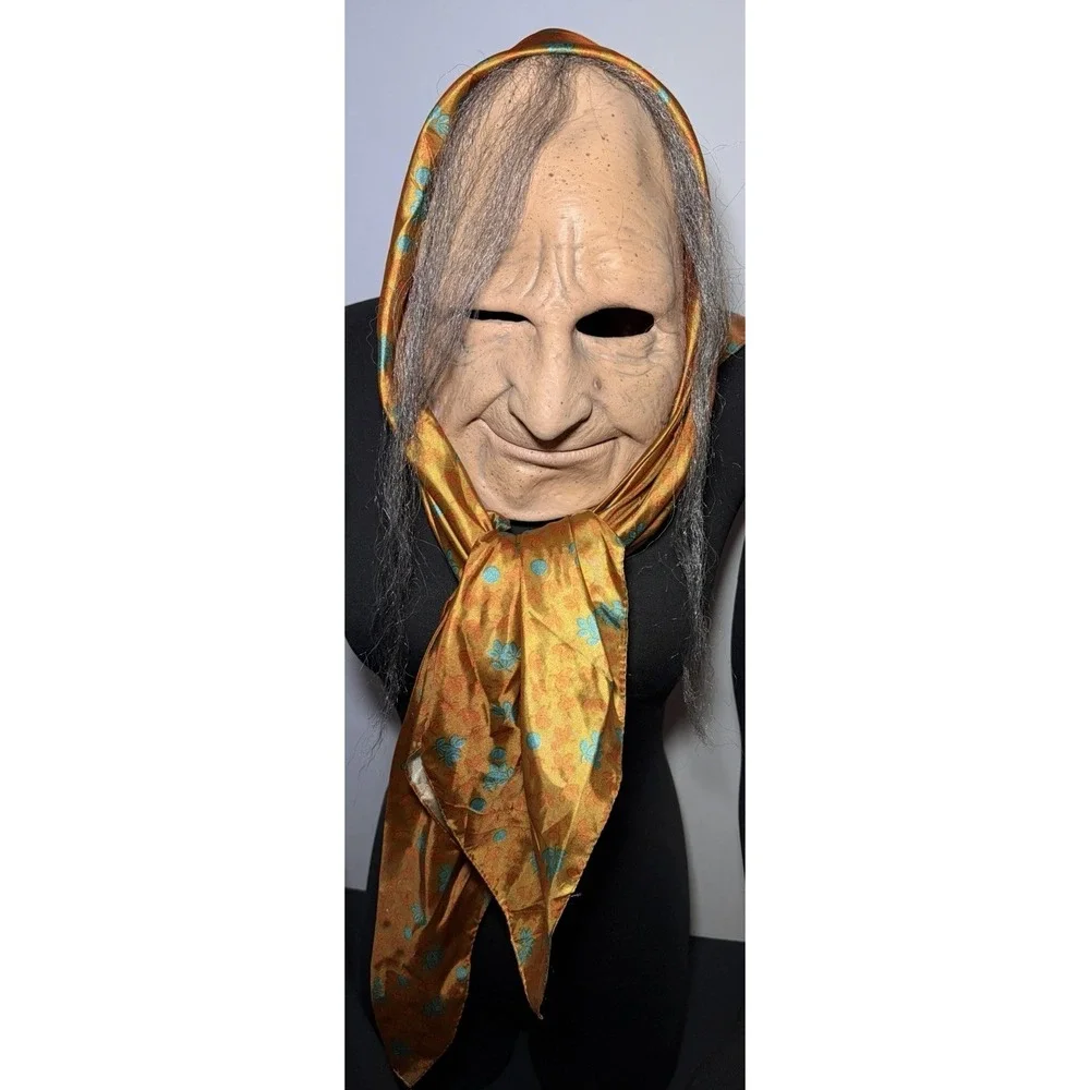 Grandma Face Mask Adult Old Woman Head Scarf Latex Halloween Zagone Studios 2007